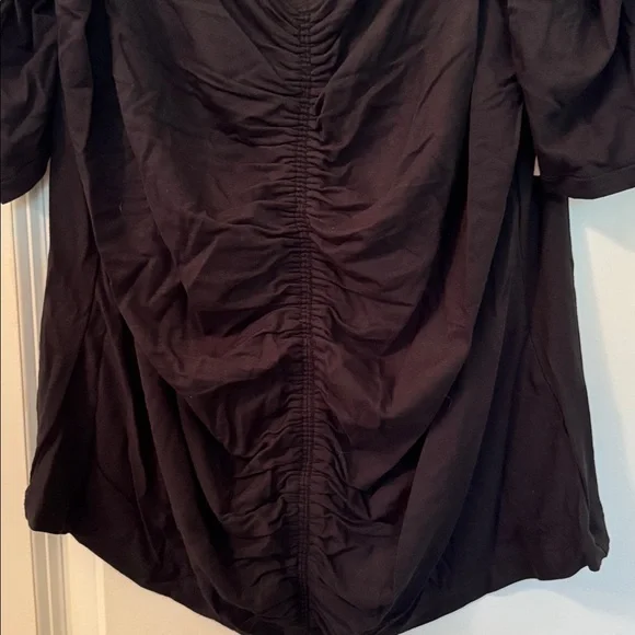 NWT GAP Puff Sleeve Ruched Tshirt in XL Tall Black - Picture 5 of 7
